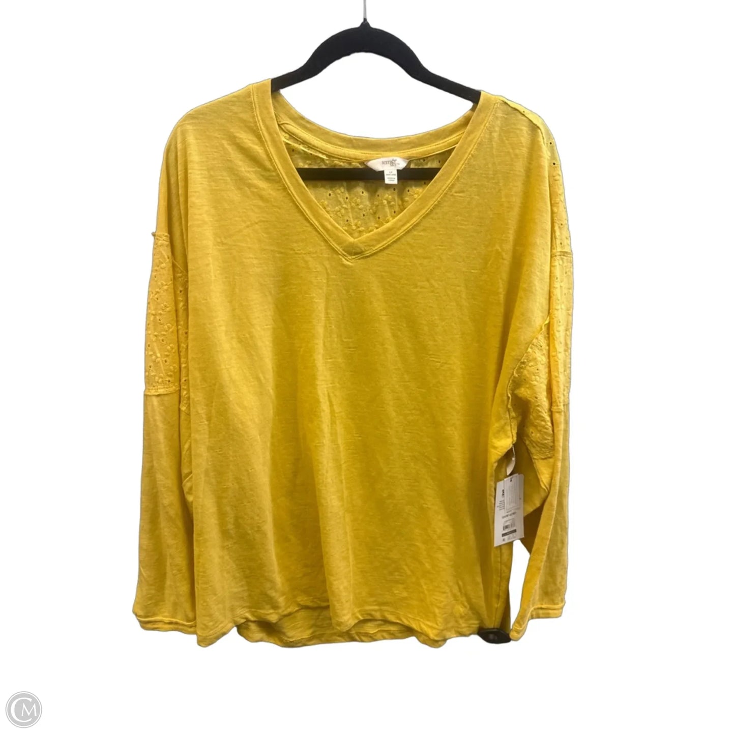 Top Long Sleeve By Terra & Sky In Yellow, Size: 1x