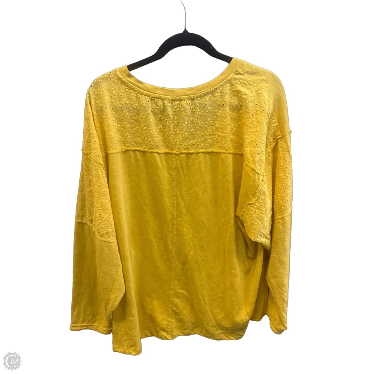 Top Long Sleeve By Terra & Sky In Yellow, Size: 1x