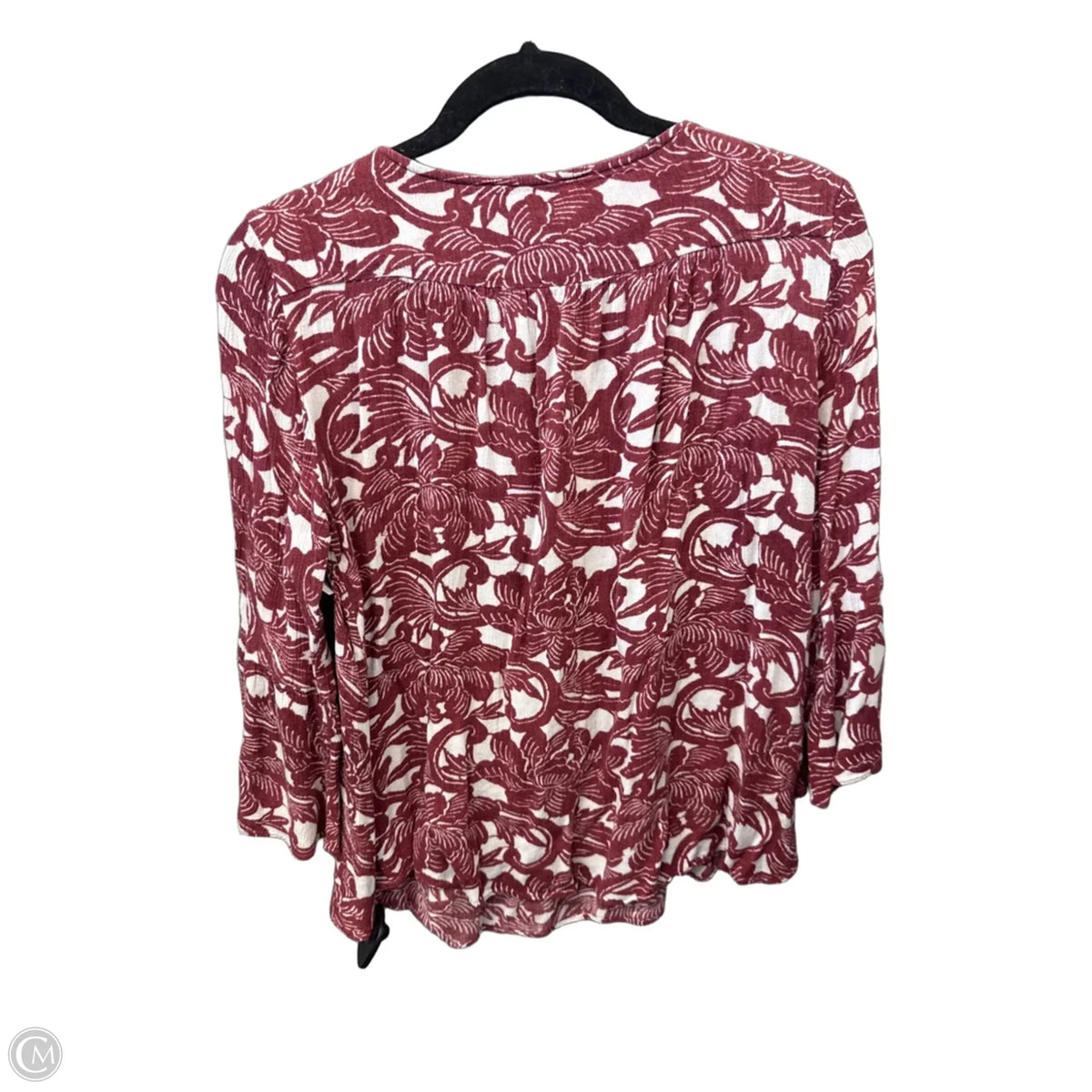 Top Long Sleeve By Loft In Red & White, Size: S