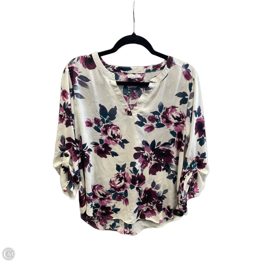 Top Long Sleeve By Maurices In Floral Print, Size: L