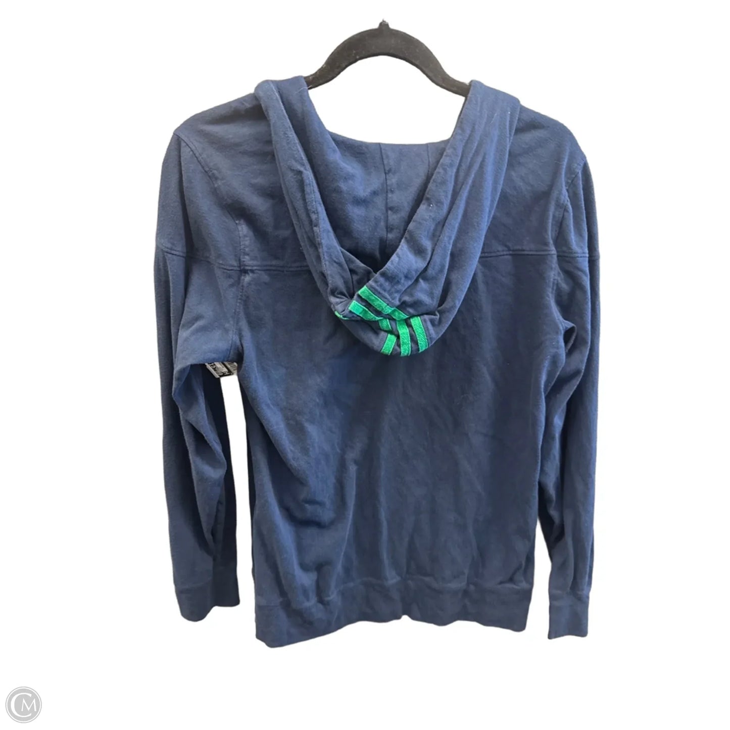 Athletic Top Long Sleeve Hoodie By Adidas In Blue & Green, Size: L