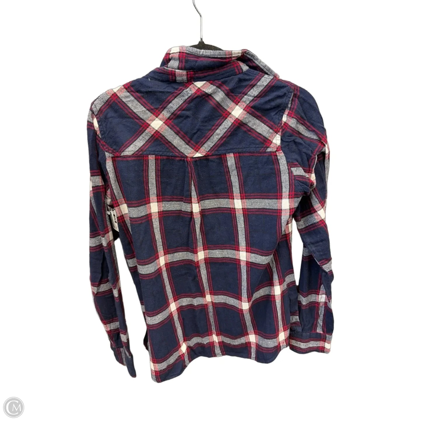Top Long Sleeve By Clothes Mentor In Plaid Pattern, Size: M