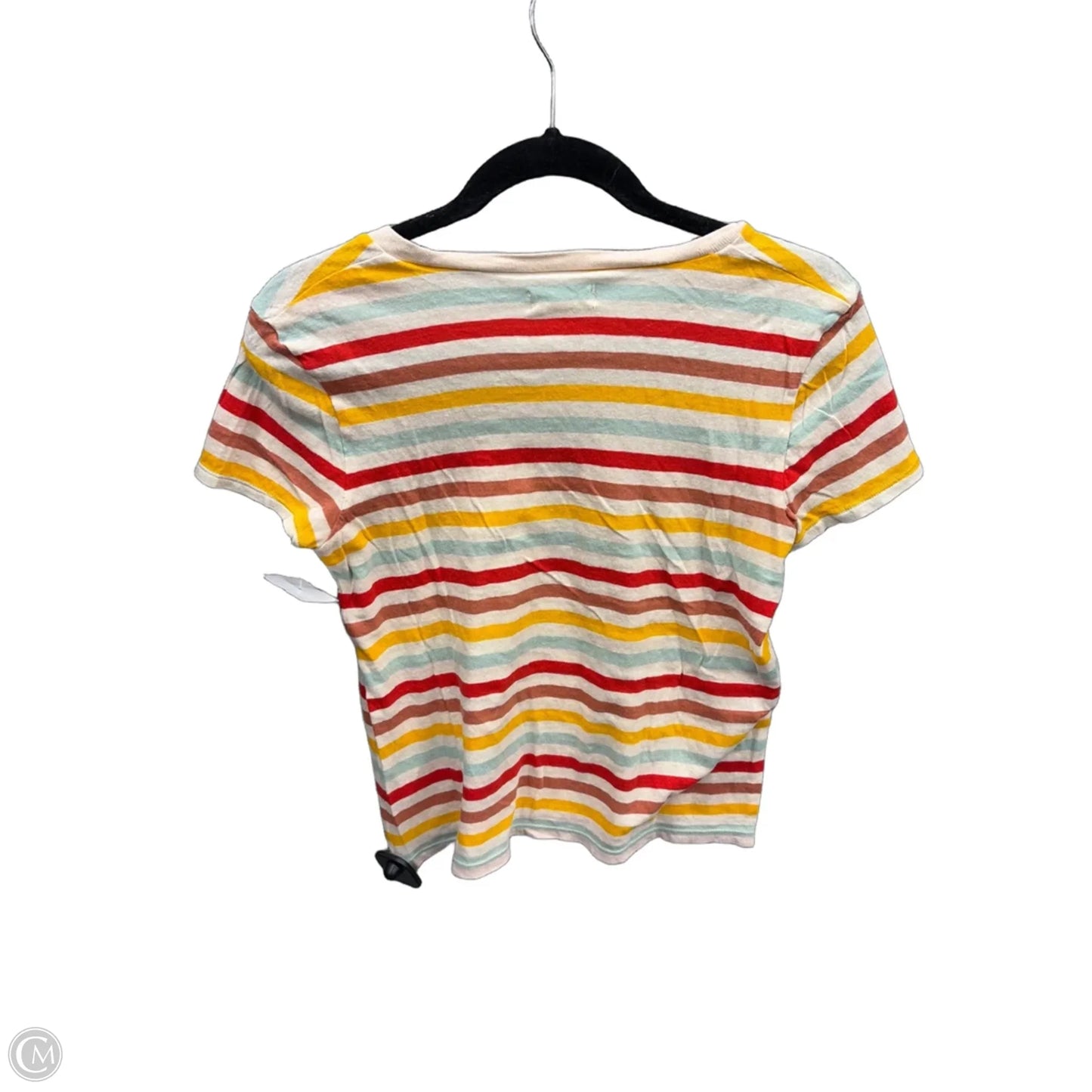 Top Short Sleeve By Madewell In Striped Pattern, Size: S