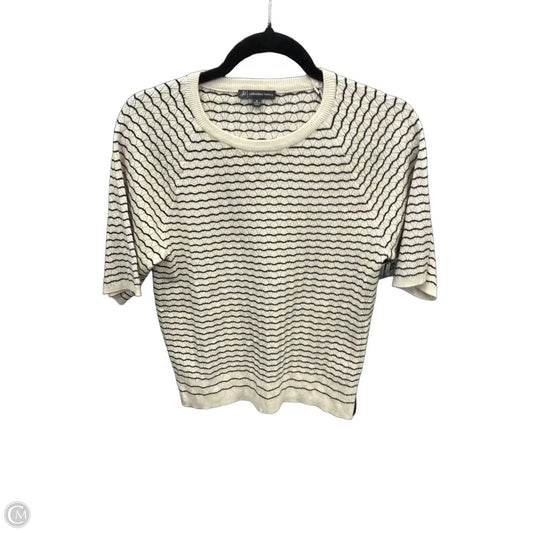Sweater Short Sleeve By Adrianna Papell In Striped Pattern, Size: M