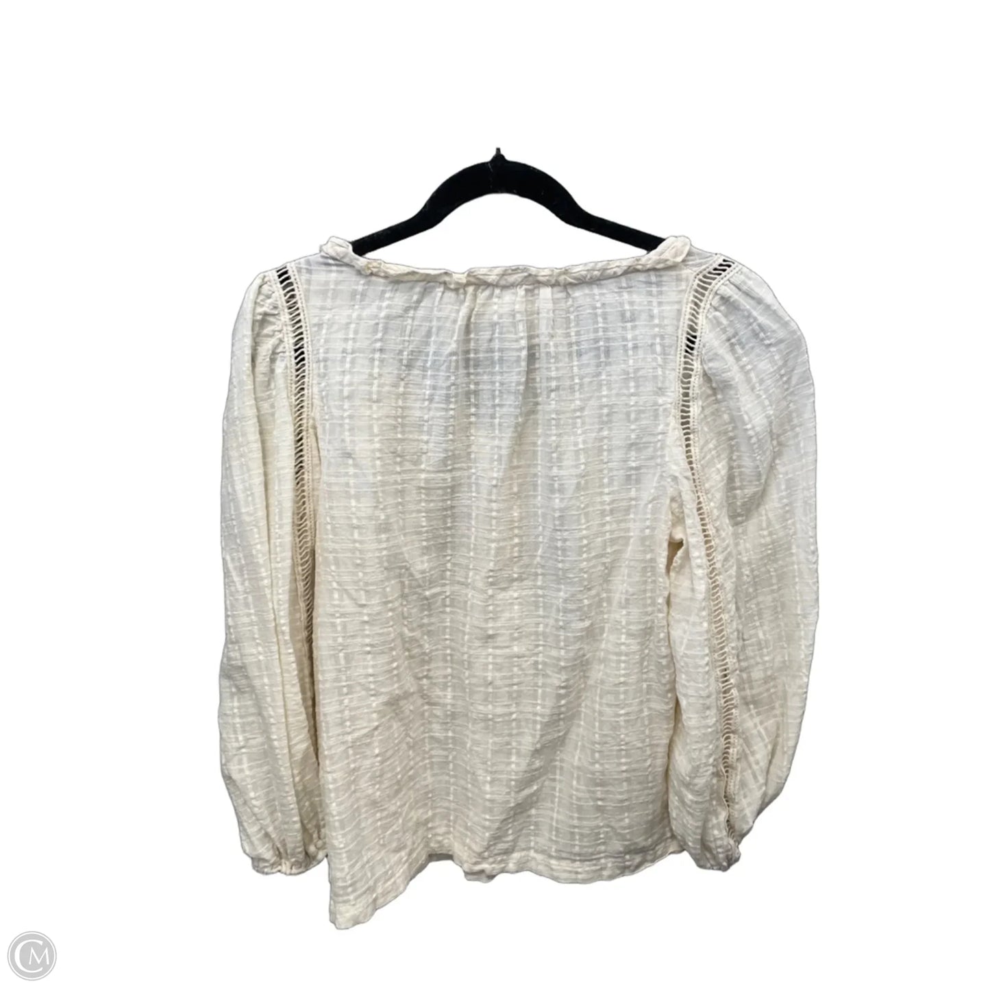 Top Long Sleeve By Max Studio In Cream, Size: S