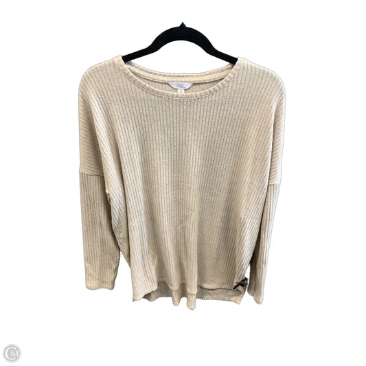 Top Long Sleeve By Time And Tru In Cream, Size: M
