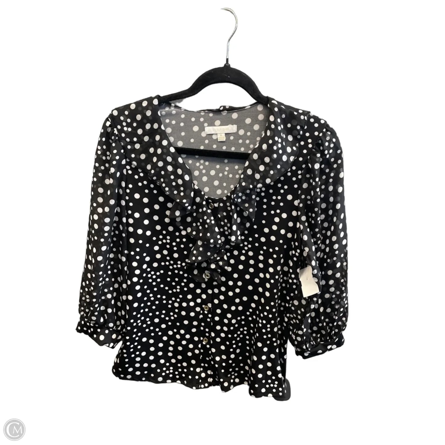 Top Long Sleeve By Clothes Mentor In Polkadot Pattern, Size: M