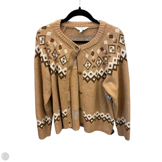Sweater Cardigan By Time And Tru In Brown, Size: L