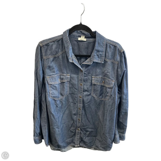 Top Long Sleeve By Ana In Blue, Size: 1x