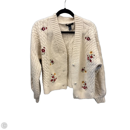 Sweater Cardigan By Forever 21 In Floral Print, Size: L