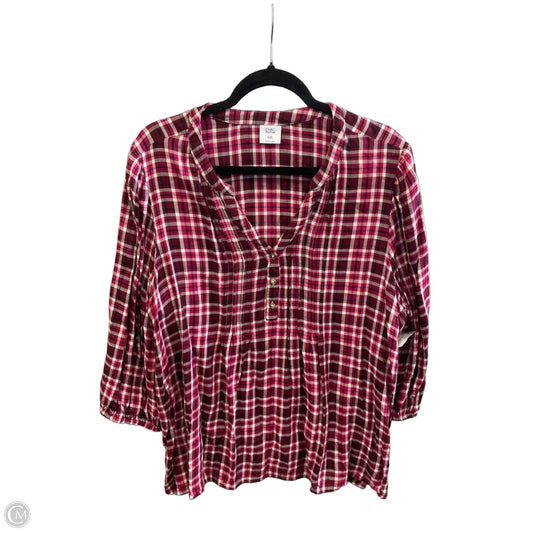 Top Long Sleeve By Croft And Barrow In Purple & Red, Size: Xxl
