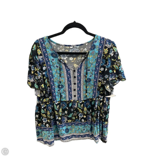 Blouse Short Sleeve By Clothes Mentor In Multi-colored, Size: Xxl