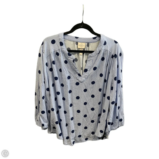 Top Long Sleeve By St Johns Bay In Polkadot Pattern, Size: 2x