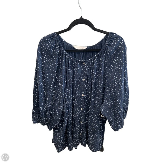Top Long Sleeve By Lc Lauren Conrad In Blue, Size: 2x