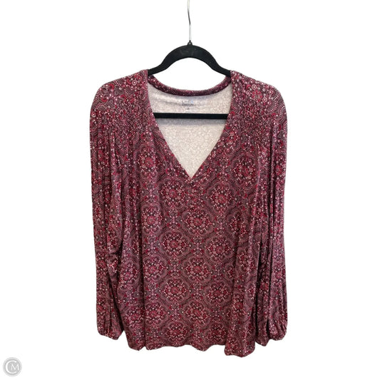 Top Long Sleeve By Croft And Barrow In Purple, Size: 2x
