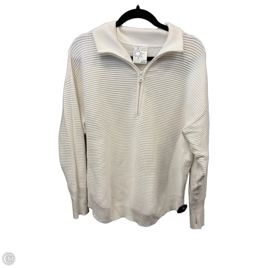 Athletic Sweatshirt Collar By Offline In White, Size: M