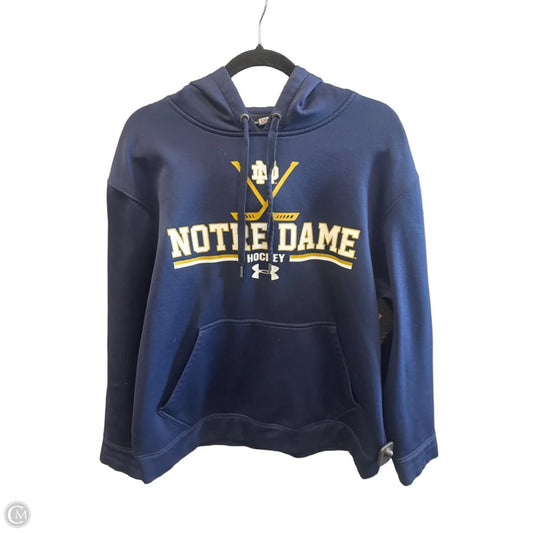 Athletic Sweatshirt Hoodie By Under Armour In Navy, Size: M