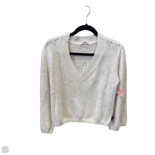 Sweater By Hem & Thread In White, Size: M