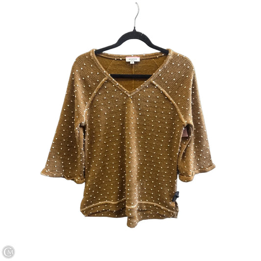 Top Long Sleeve By Andree By Unit In Brown, Size: S