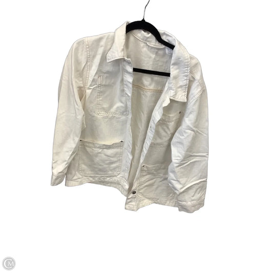 Jacket Denim By Time And Tru In White Denim, Size: Xl