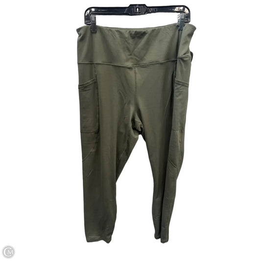 Athletic Leggings By Reebok In Green, Size: Xxl