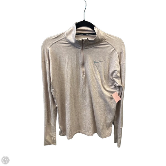 Athletic Top Long Sleeve Collar By Nike Apparel In Pink, Size: M
