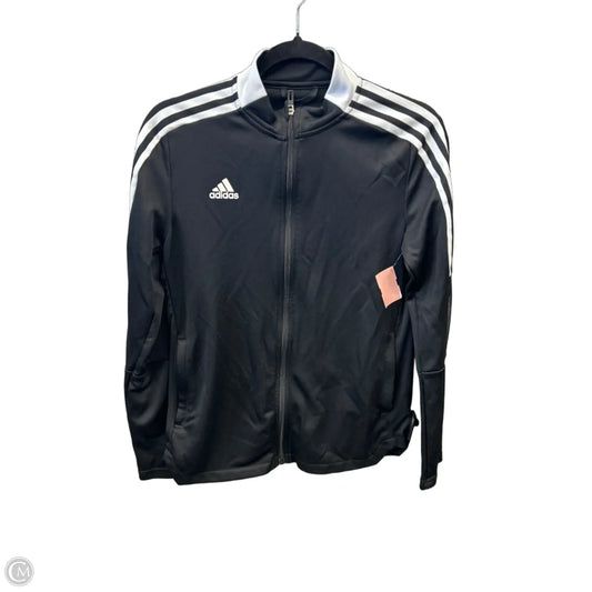 Athletic Jacket By Adidas In Black & White, Size: M