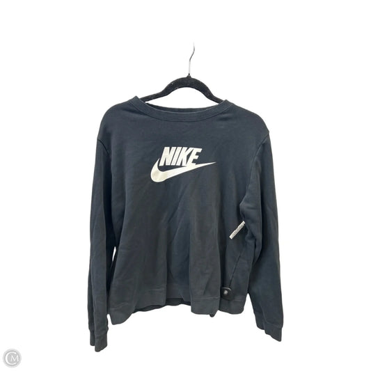 Athletic Sweatshirt Collar By Nike In Black, Size: L