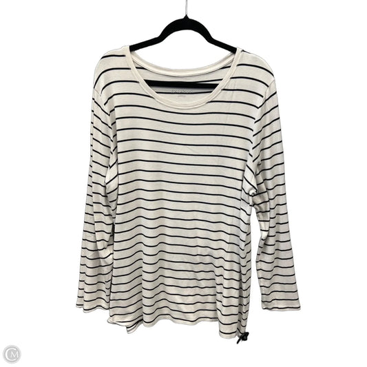 Top Long Sleeve By Ava & Viv In Black & White, Size: 2x