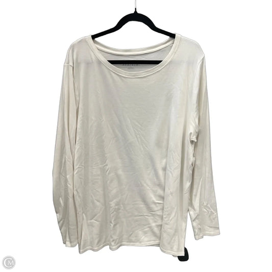 Top Long Sleeve Basic By Ava & Viv In White, Size: 2x
