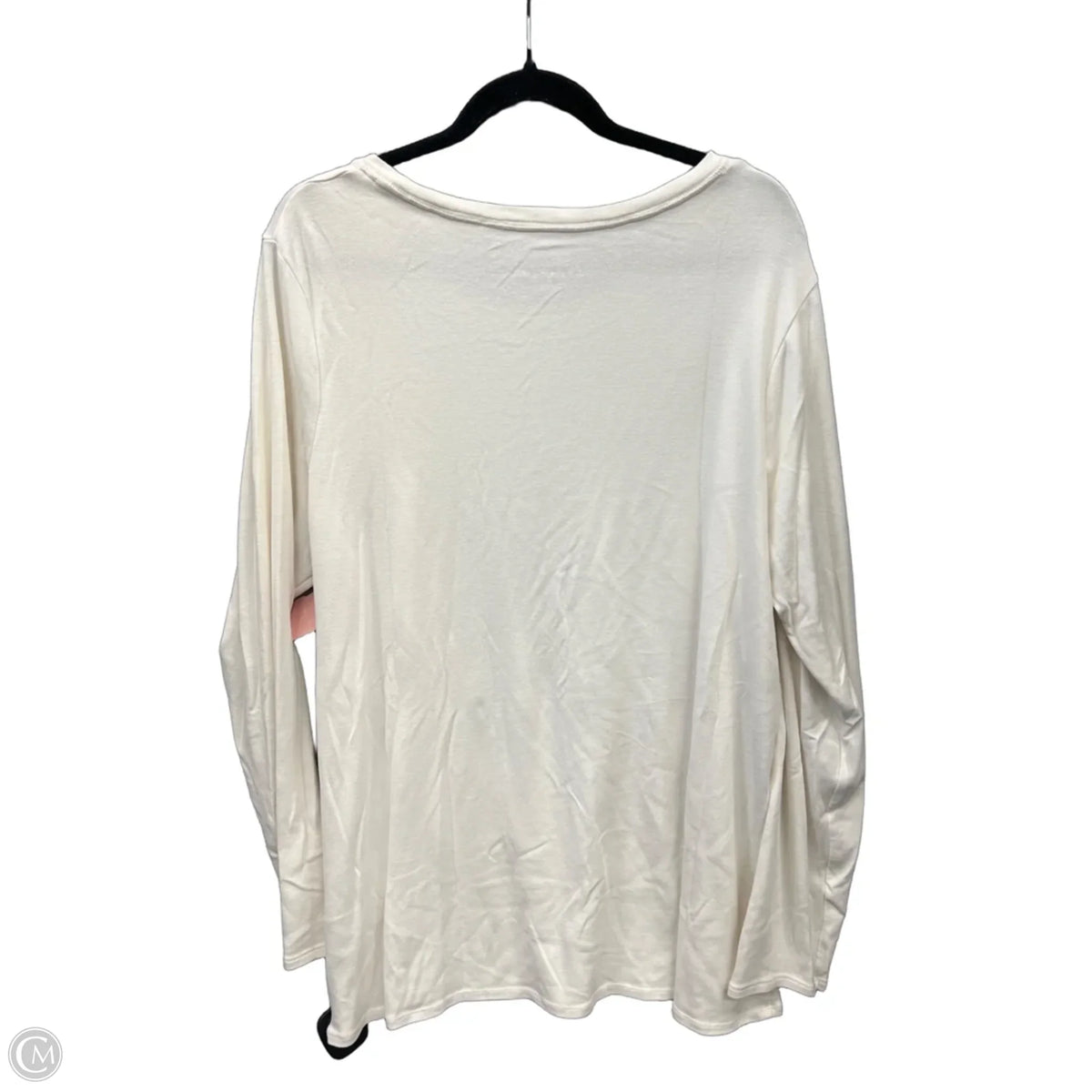 Top Long Sleeve Basic By Ava & Viv In White, Size: 2x