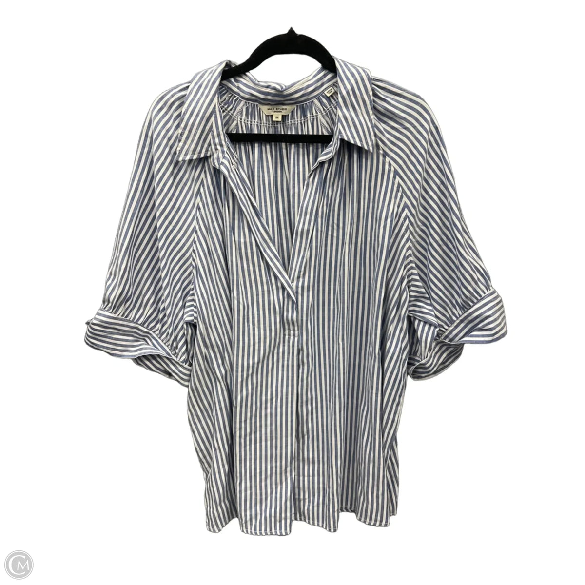 Top Short Sleeve By Max Studio In Striped Pattern, Size: 3x