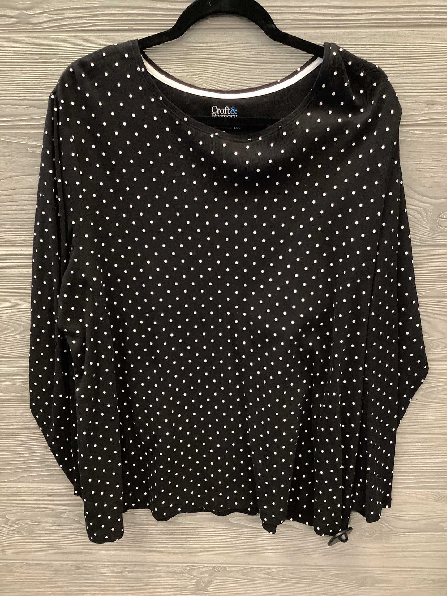 Top Long Sleeve Basic By Croft And Barrow In Black, Size: 2x