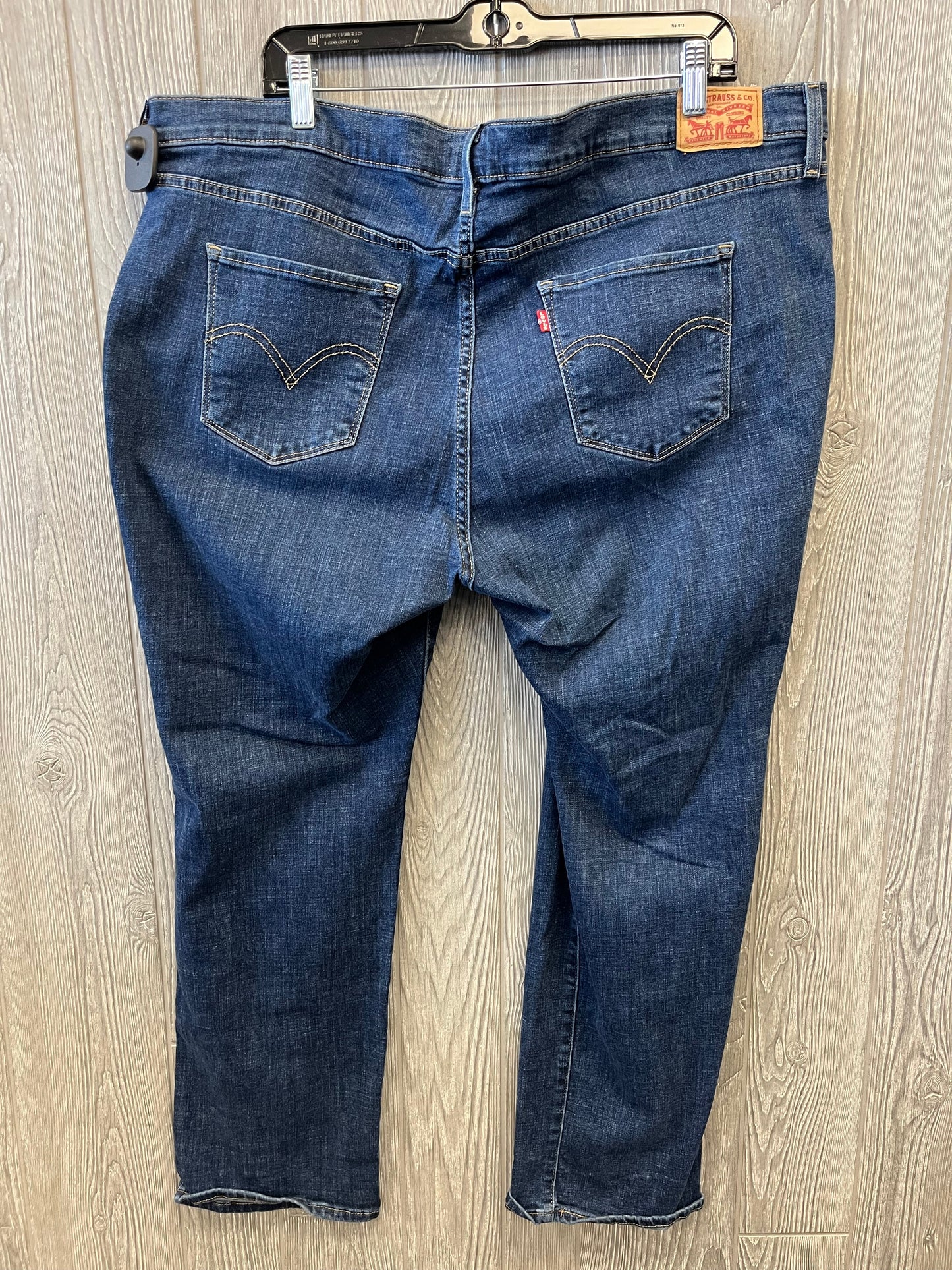 Jeans Straight By Levis In Blue Denim, Size: 22w