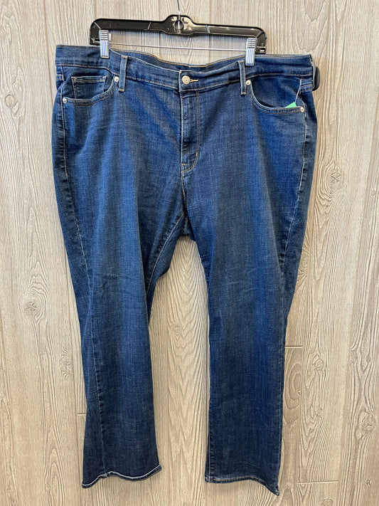 Jeans Straight By Levis In Blue Denim, Size: 22w