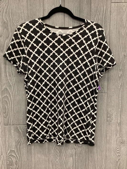 Top Short Sleeve By Croft And Barrow In Black & White, Size: M