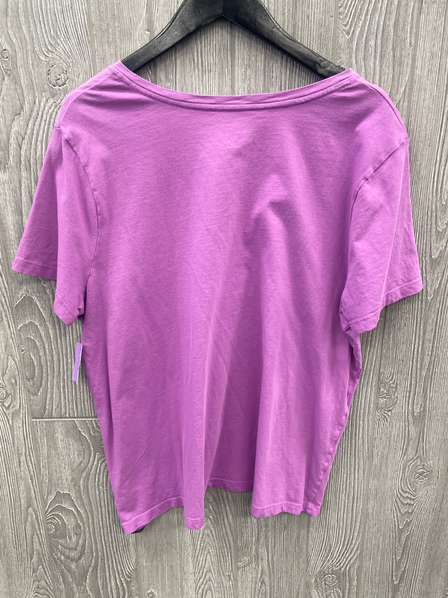 Top Short Sleeve Basic By Time And Tru In Purple, Size: 3x