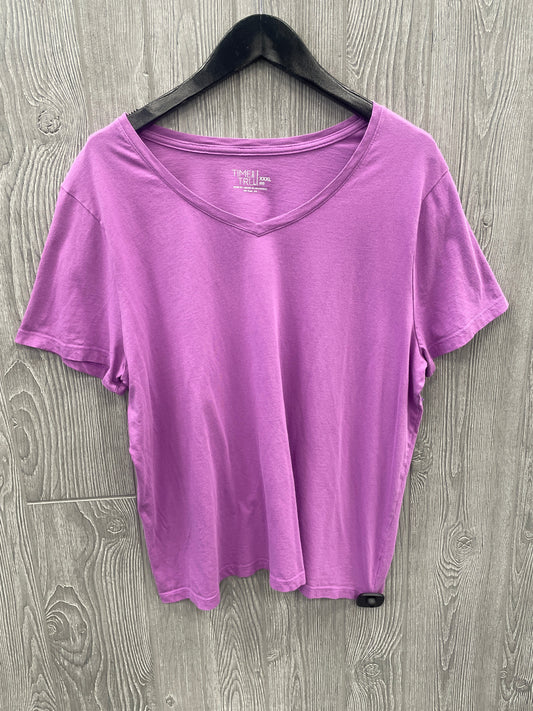 Top Short Sleeve Basic By Time And Tru In Purple, Size: 3x