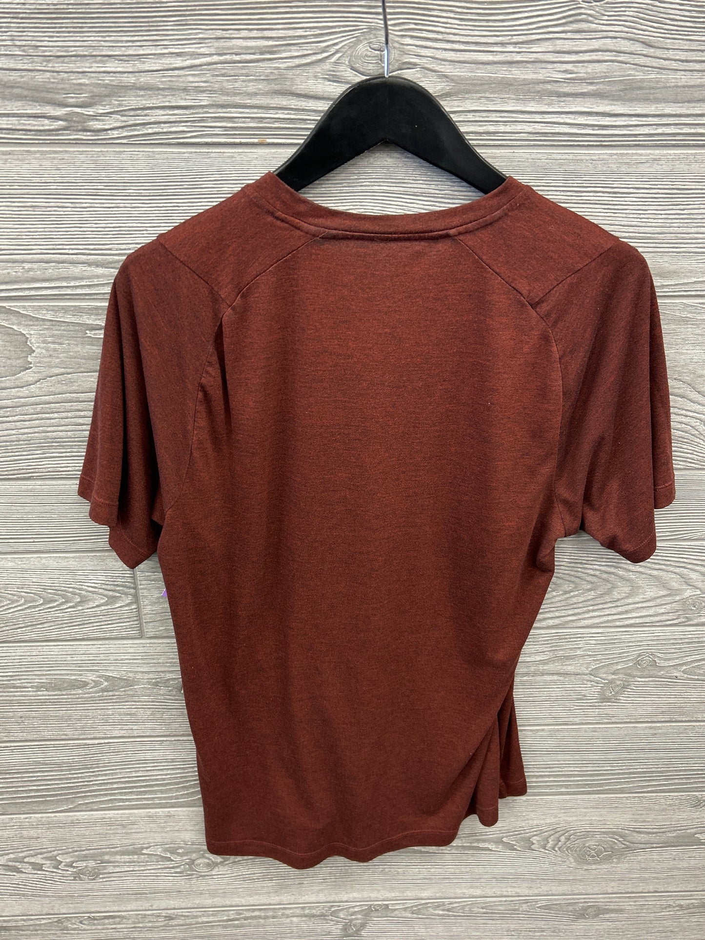 Athletic Top Short Sleeve By Adidas In Brown, Size: M