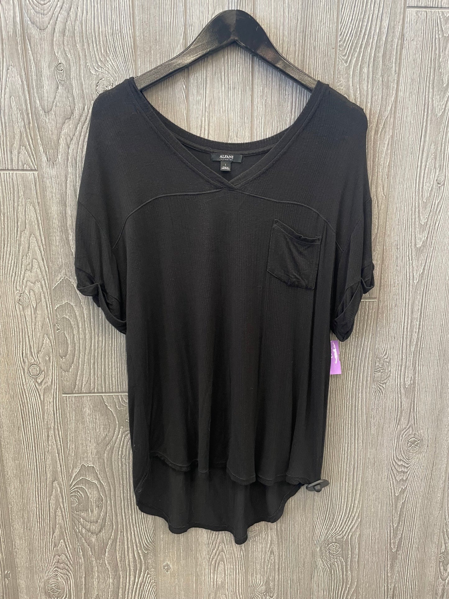 Black Top Short Sleeve Alfani, Size L