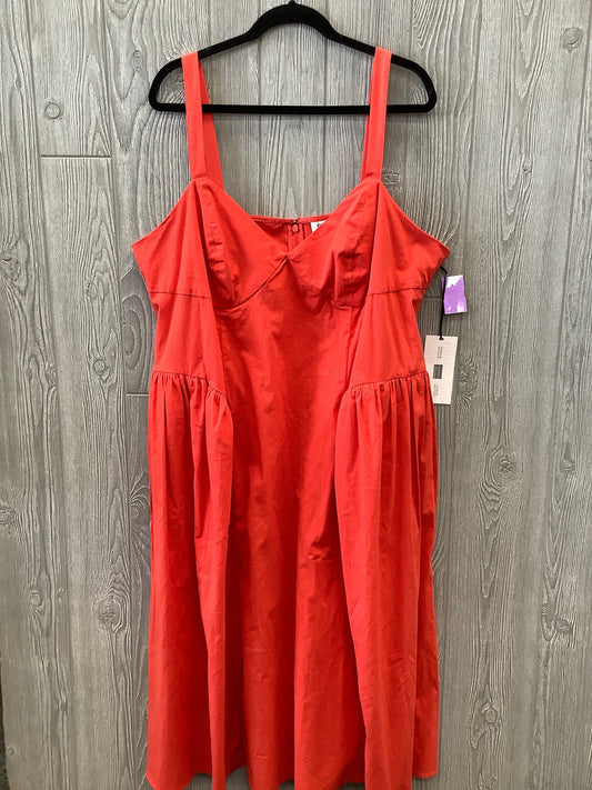 Orange Dress Casual Midi Clothes Mentor, Size 2x