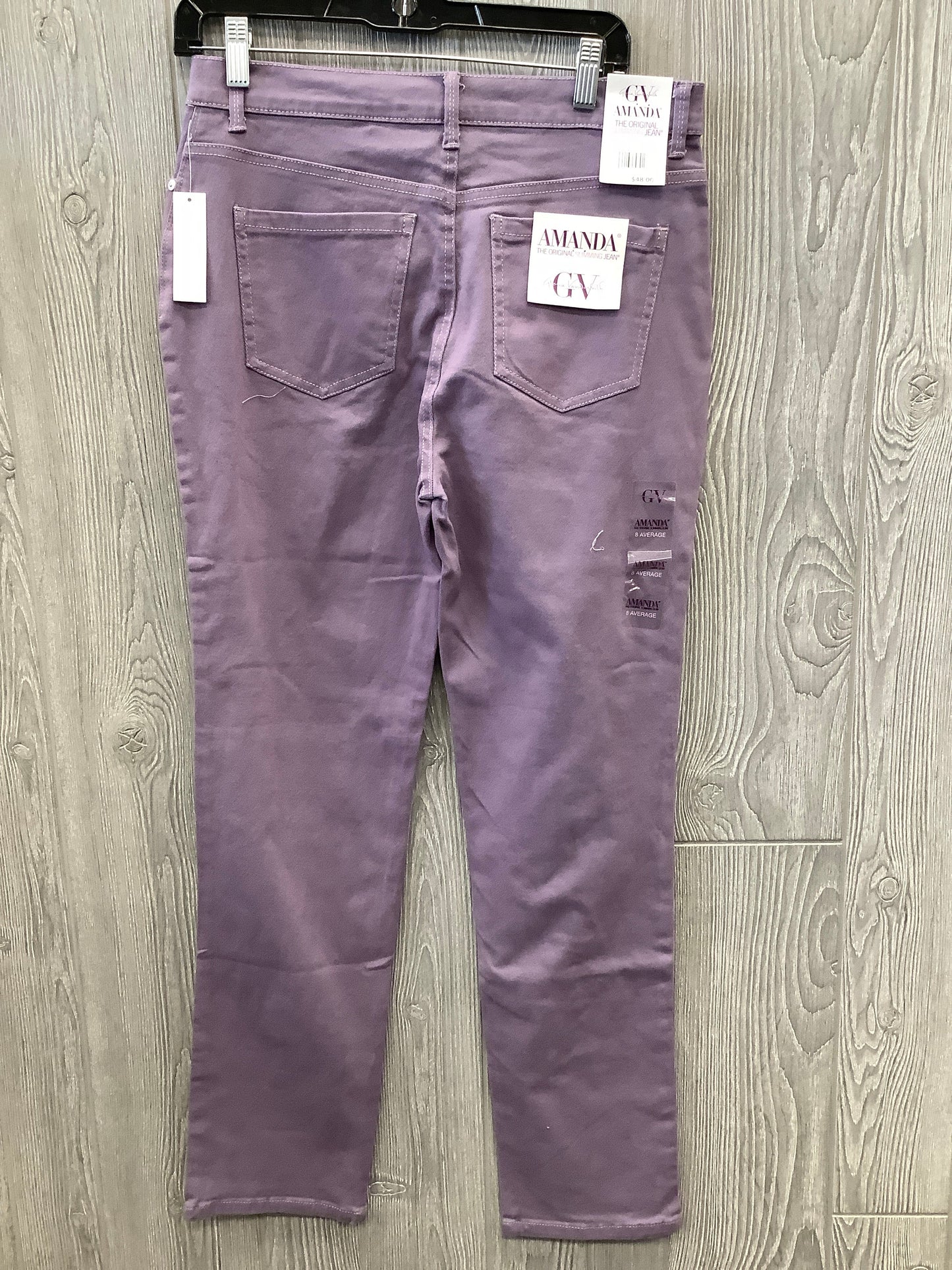 Purple Denim Jeans Straight Gloria Vanderbilt, Size 8