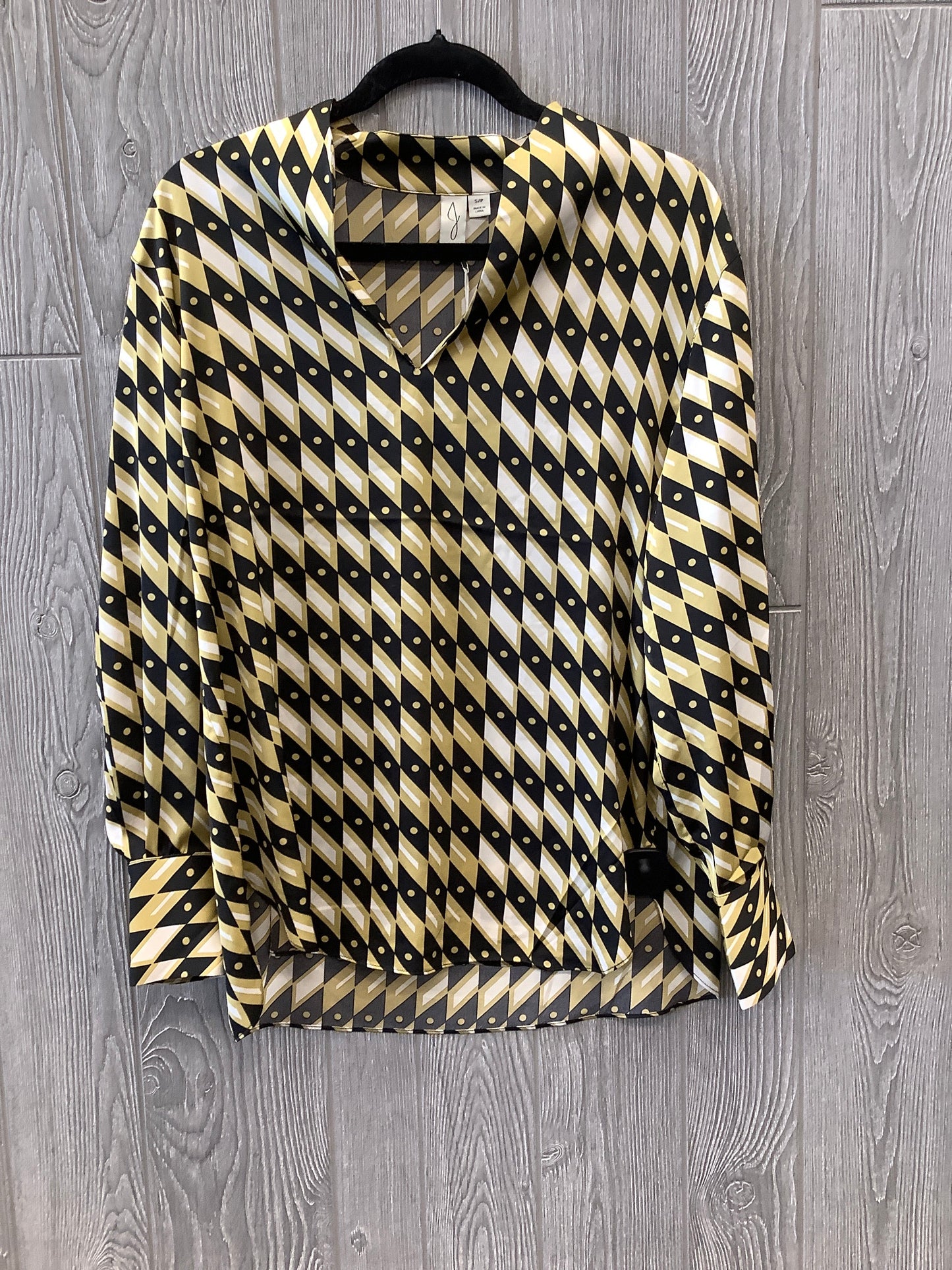 Black & Yellow Top Long Sleeve Joie, Size Petite   S