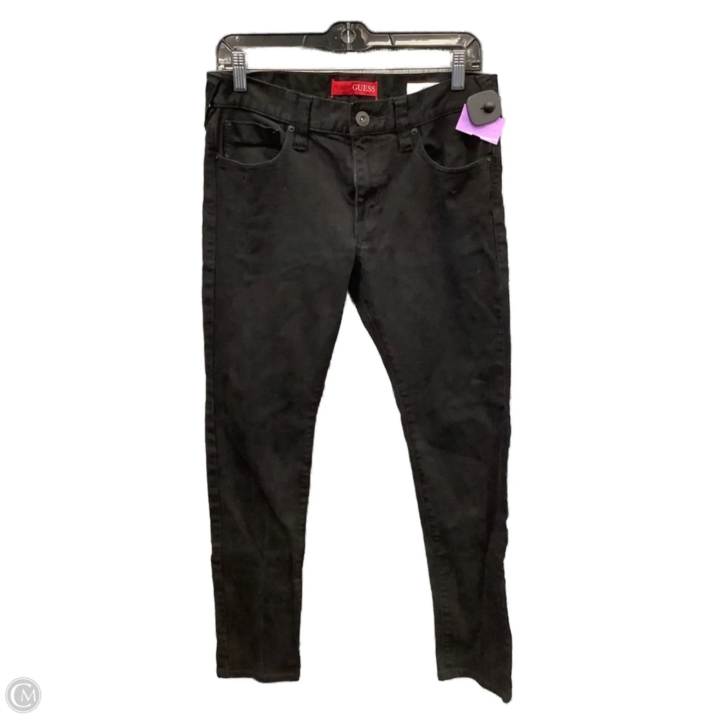 Jeans Skinny By Guess In Black, Size: 10