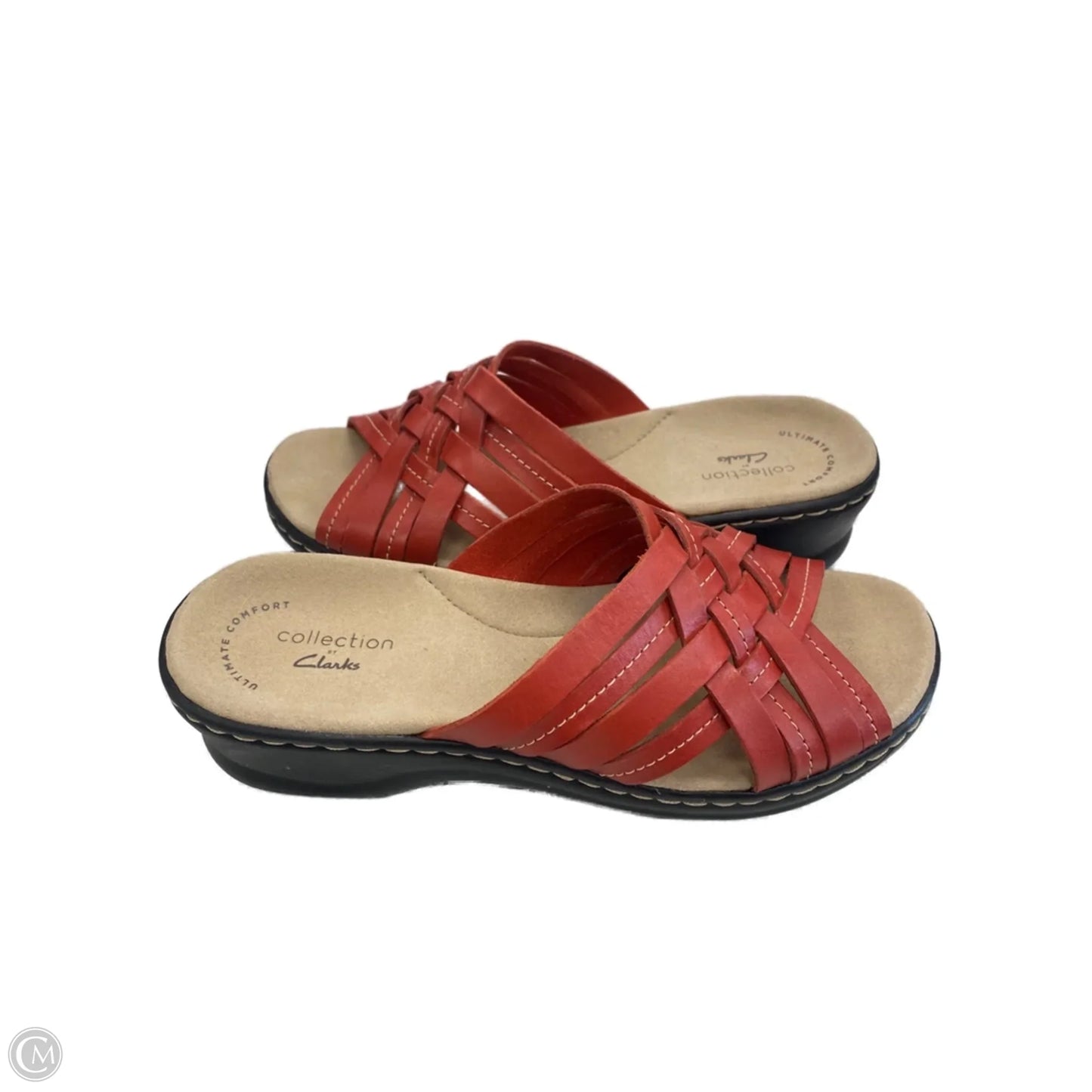 Sandals Flats By Clarks In Red, Size: 6
