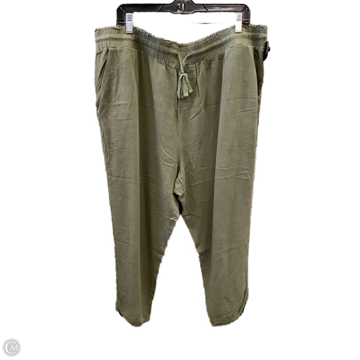 Pants Linen By Falls Creek In Green, Size: 20