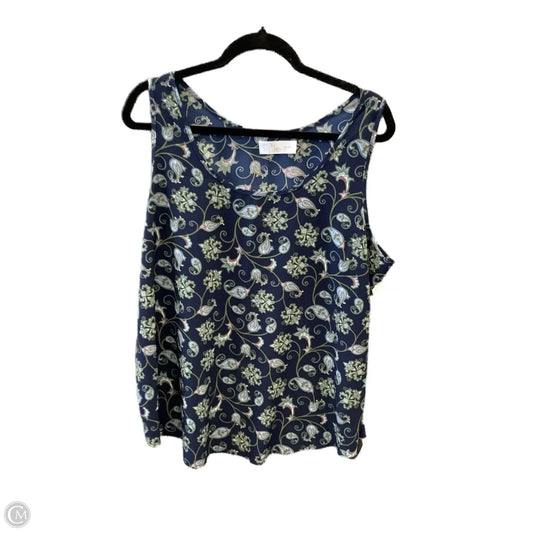 Top Sleeveless By Time And Tru In Blue, Size: Xxl