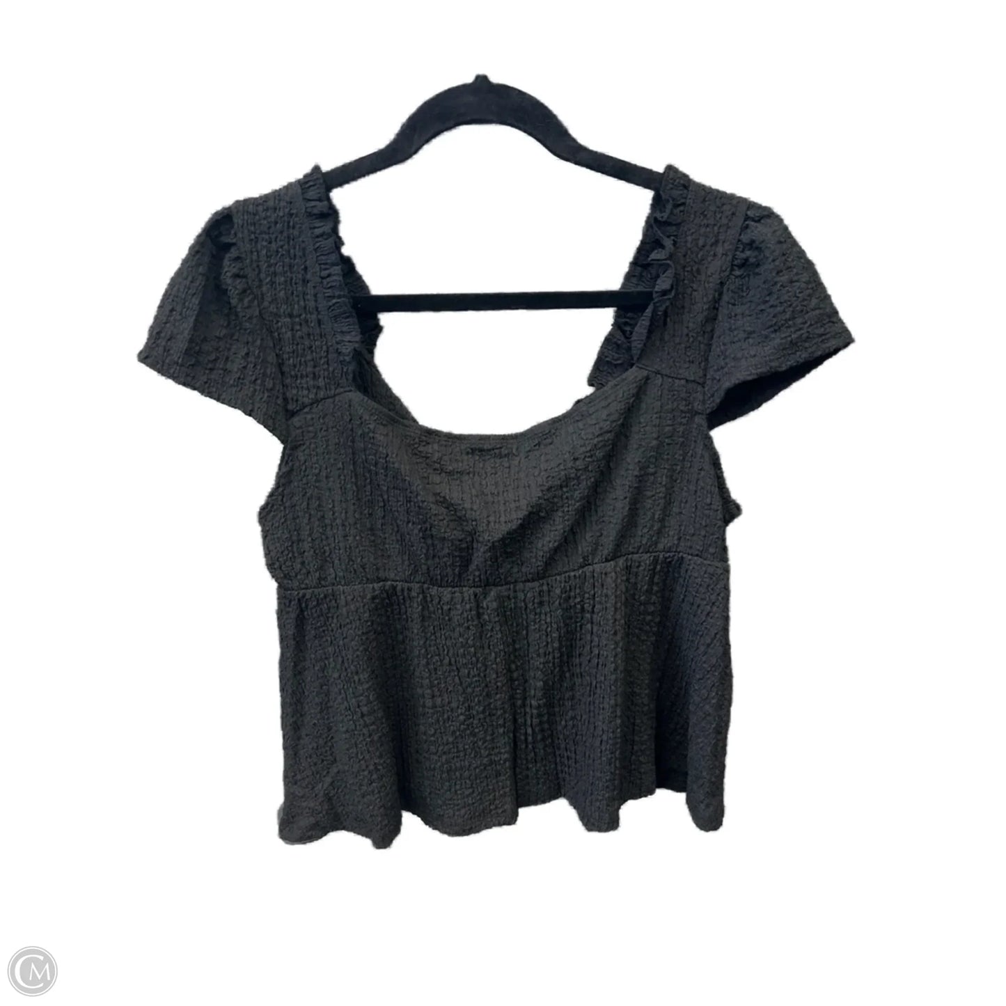 Top Short Sleeve By Shein In Black, Size: L