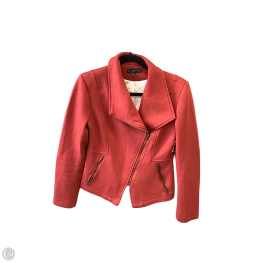 Jacket Moto By Clothes Mentor In Red, Size: S