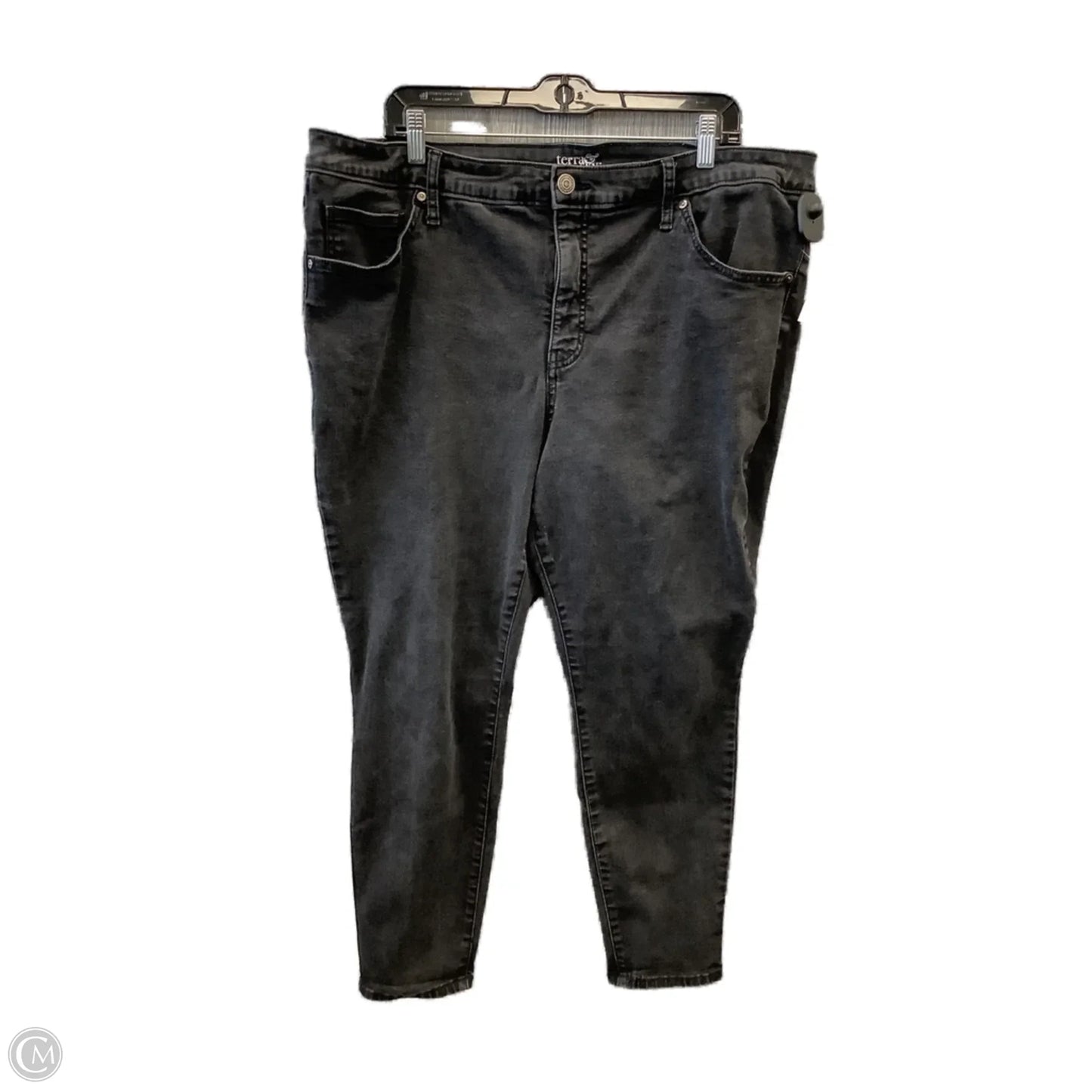 Jeans Skinny By Terra & Sky In Black Denim, Size: 20